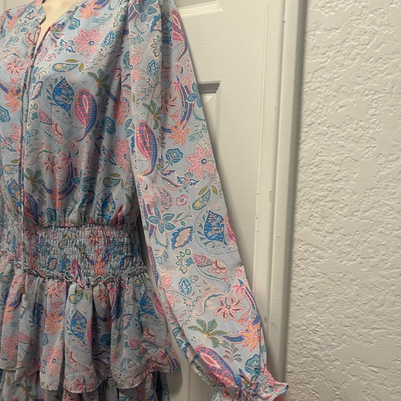 Skies are Blue Blue/Pink Paisley Print Dress - Small - NWT - Picture 7 of 13